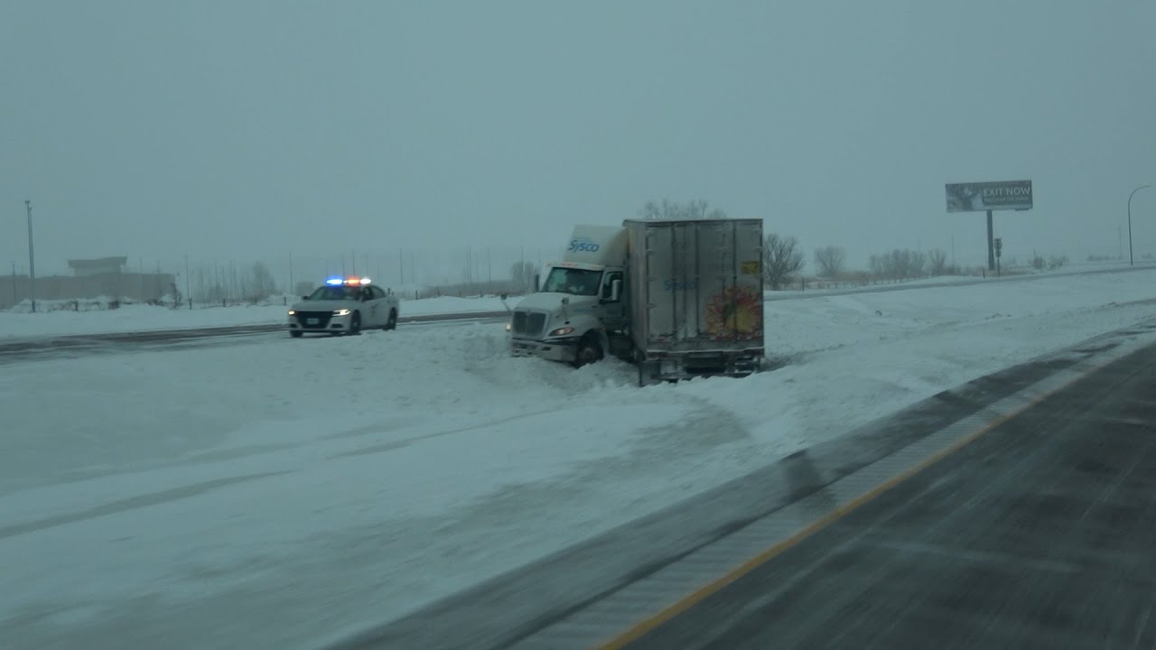 Extremely Icy Interstate 29 in South Dakota Makes Tough Traveling