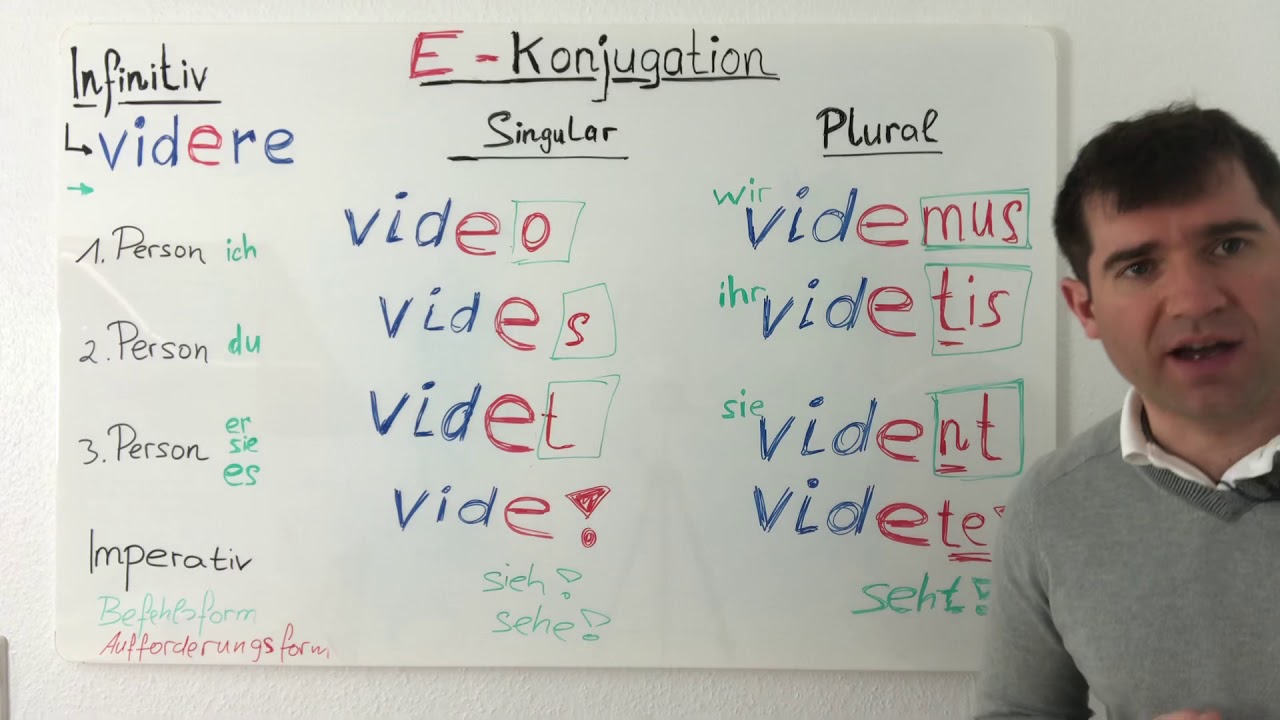 Latein - Konjugationen: 2. E - Konjugation - YouTube
