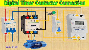 Digital Timer Magnetic Contactor Wiring Connection Diagram | Timer Switch circuit | Sinotimer