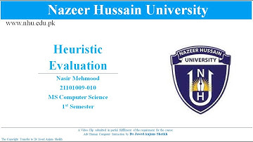 Nazeer Hussain University (NHU): Heuristic Evaluation based on Nielsen’s Principles