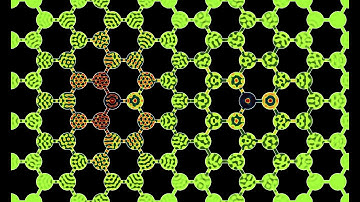 Waves of two different frequencies in a honeycomb lattice of connected circles