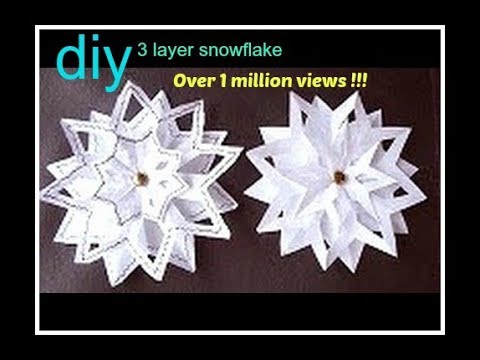 SNOWFLAKE #4, 3 layer snowflake, paper folding, Christmas 