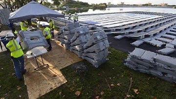 Time-lapse video of D3Energy assembling a floating solar array for FPL & Miami-Dade County