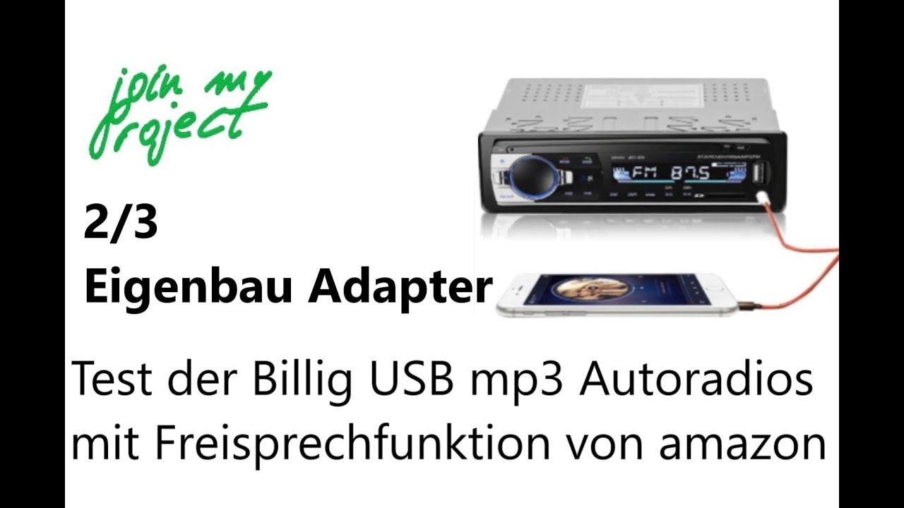 Billig USB mp3 Autoradio mit Bluetooth Freisprechfunktion | Adapter | Teil 2/3