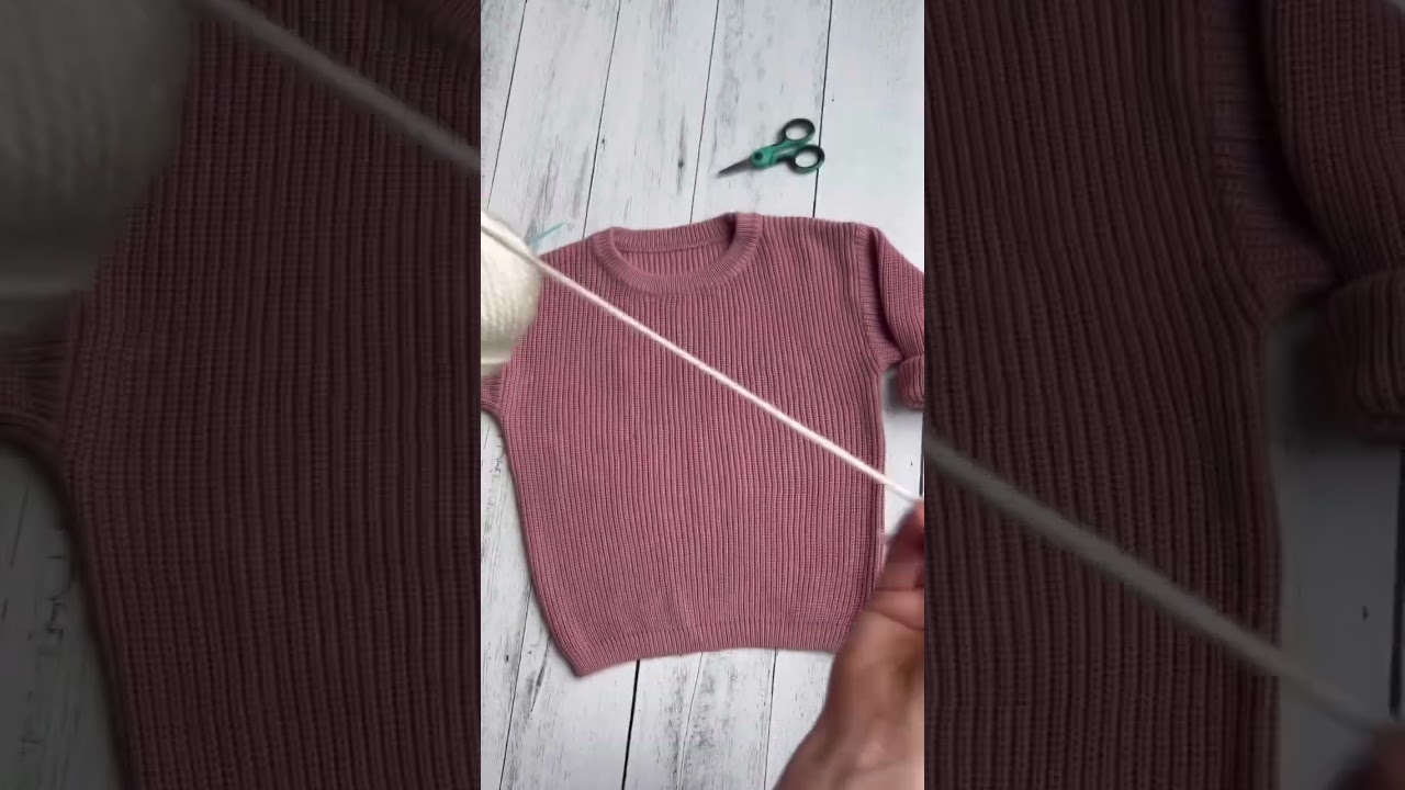 Hand-Embroidered Knit Sweater😍 Made with chunky yarn- Video Tutorial on my page!