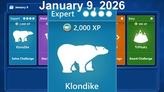 Microsoft Solitaire Collection - Klondike January 9, 2026 - Expert / Profi - Daily challenge screenshot 3
