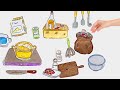 [paperdiy 🪸] ASMR Cooking meat donut🔇 No music #紙遊び #sweetpapers #紙遊戲