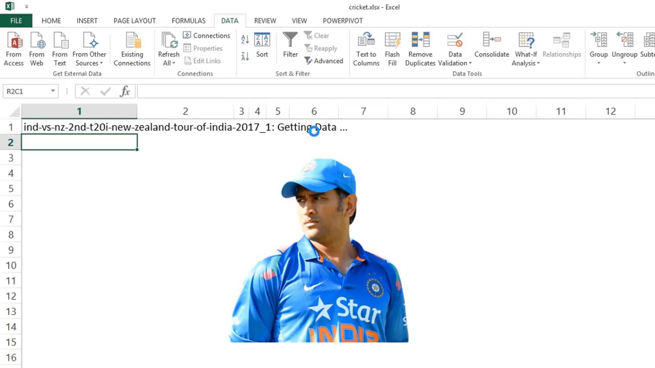 Cricket Live Score in Excel Sheet