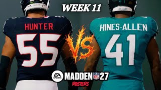 Texans (7-3) vs Jaguars (6-3) Week 11 Simulation | Madden 27 Rosters
