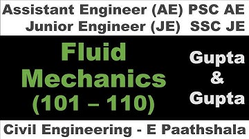 Fluid Mechanics mcq (101 - 110) - Gupta and gupta | sscje civil engineering | Hydraulics civil |