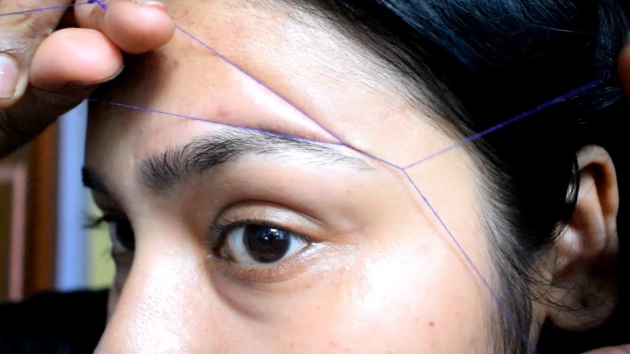 2 min eyebrow Treading at home/easy and quick method to groom eyebrows ...