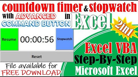 Timer and Stopwatch in Excel with advanced Command Button (Free download available)