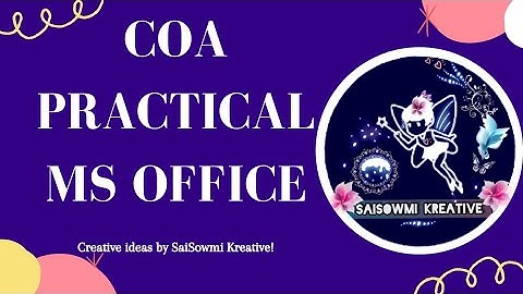 computer office automation course in tamil | COA MS office word | COA Practical exam tamilnadu | COA