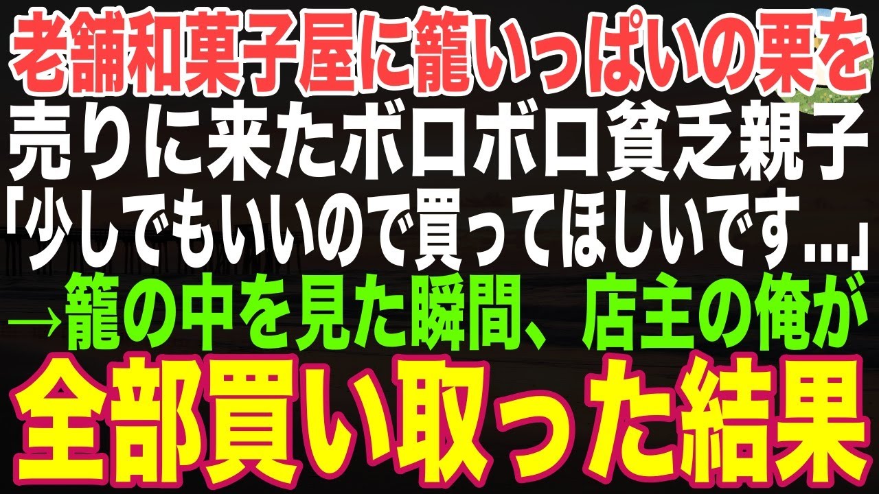 【感動する話】籠いっぱいの『幻の栗』を持って現れたボロボロ母娘ーこの出会いが41歳和菓子屋店主の俺の人生を大きく変える物語の始まりになるとはこの時は思いもしなかった…【朗読】