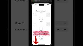 Multiplication Matrix iOS App using SwiftUI 2023 [Free Source Code] screenshot 1