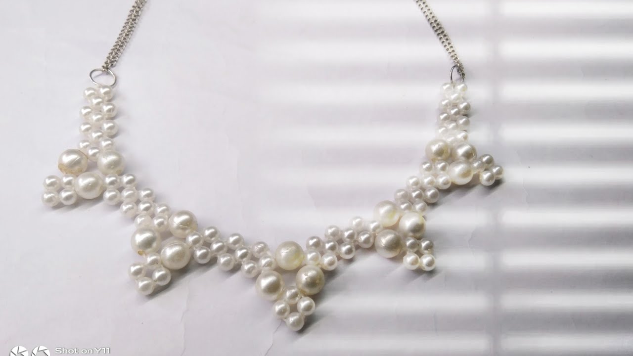  How to Make Necklace with Beads || simple beaded necklace tutorial necklace || trending #diy #bead