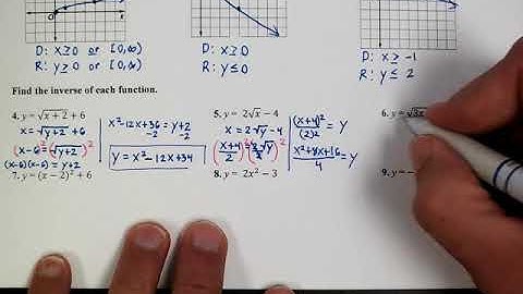 6-3 Square Root Functions and Inequalities
