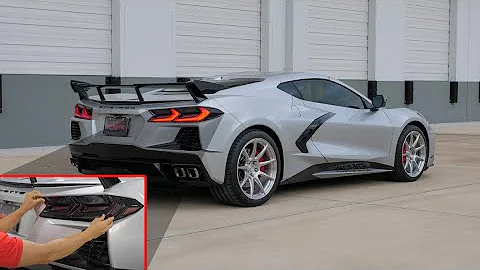 GScreations Premium Designed Molded Smoked Tail Light Covers (Blackouts) for the 2020+ C8 Corvette