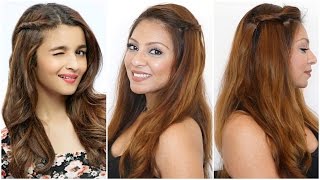 CUTE & EASY SIDE TWIST HAIRSTYLE │ALIA BHATT HAIR TUTORIAL │DIY HAIRSTYLES FOR MEDIUM HAIR LONG HAIR