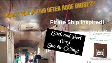 Putting up our Bus Ceiling in our Skoolie/ Bus Conversion!!** Thin Ceiling after ROOF RAISE!!