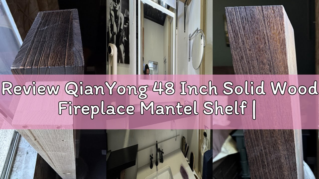 Review QianYong 48 Inch Solid Wood Fireplace Mantel Shelf | Modern Farmhouse Floating Shelf with Hid