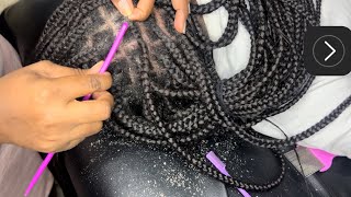 ASMR removing flakes from braids #asmr #asmrscalpcheck #asmrhaircare