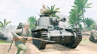 Enlisted: Chi-Ha Short Gun (120 mm) Gameplay - Pacific War - Guadalcanal Coast