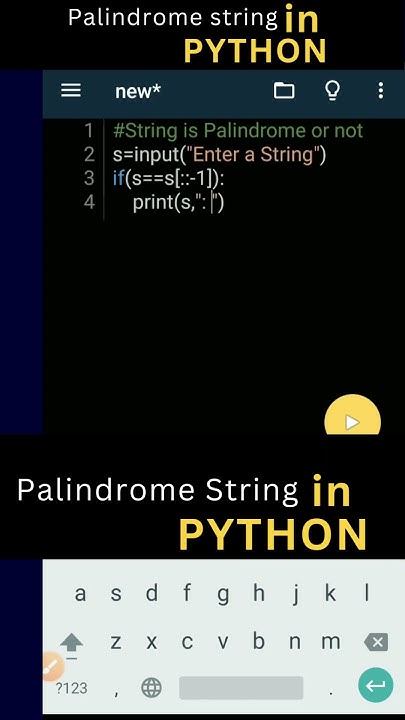 String is Palindrome or not 🔥🔥🔥 | python program #coding #programming # ...