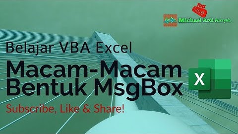 Macam-Macam Bentuk MsgBox Di VBA Excel