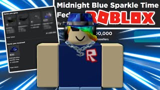 I Got The Midnight Blue Sparkle Time Fedora On Roblox Youtube - roblox blue sparkle time fedora