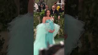 Lea Michele shows off baby bump at 2024 Met Gala | #shorts #yahooaustralia