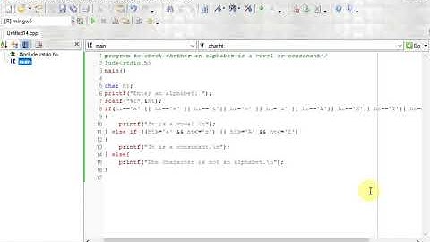 C program to check whether an alphabet is a vowel or consonant