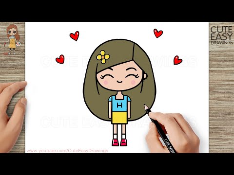 How to Draw a Cute Girl Easy Drawings - YouTube