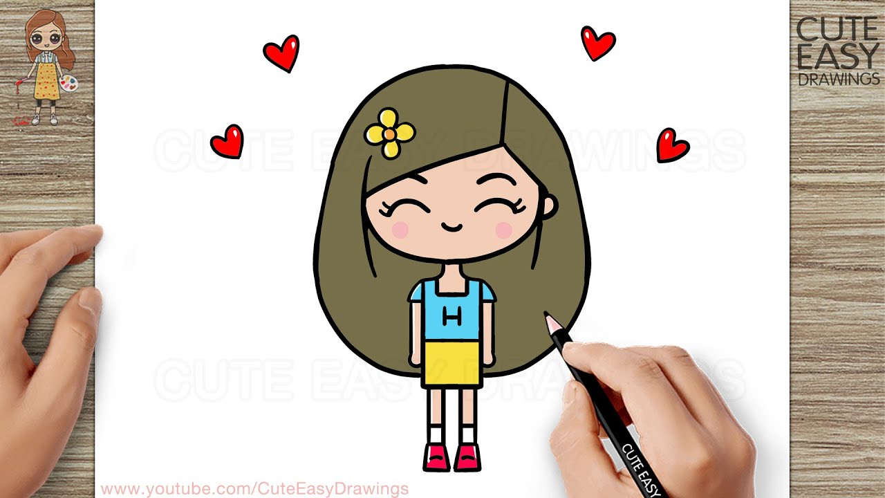 How to Draw a Cute Girl, Easy Drawings - YouTube