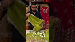 Shimmer fabric green color party wear palazzo suit #dlibaas #palazzo #palazzosuit #palazzoset