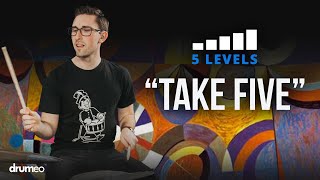 Vignette de la vidéo "Play "Take Five" On The Drums | 5 Levels"