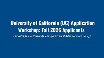 UC Application for Fall 2026 Applicants