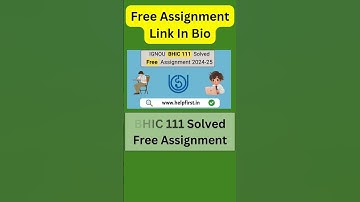 Download IGNOU BHIC 111 Solved Free Assignment 2024-25  #ignou