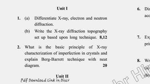 Dcrust MSc Physics 3rd Sem Characterization of Material Question Paper
