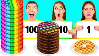 تحدي 100 طبقة من الطعام | أفكار مجنونة للطبخ RaPaPa Challenge