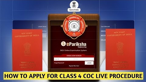 How To Apply For CLASS 4 COC | Full live Procedure for applying COC for MEO CLASS 4 from E-Pariksha
