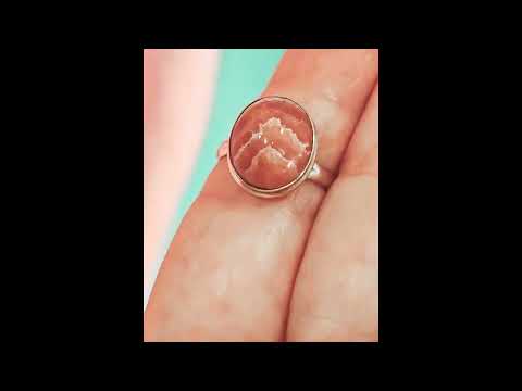 Родохрозит срібна каблучка, 0385ЛР, відео 1