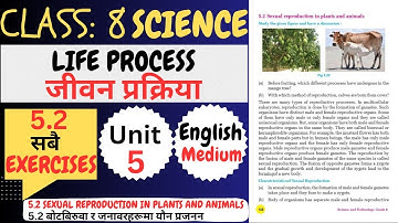 Class 8 Science Unit 5 • Life Process • Exercises | Class 8 Science Unit 5 English Medium Exercises
