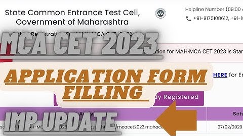 MAH MCA-CET 2023 APPLICATION FORM FILLING LAST DATE IMPORTANT UPDATE 😀