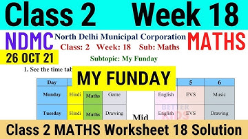 NDMC Class 2 Maths Week 18 Worksheet 18 (26/10/21) | worksheet 18 class 2nd maths worksheet Solution
