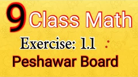Exercise 1.1  unit 1 Matrices Math Class 9 KPK || All KPK Board  Unit 1