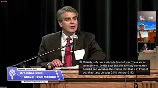 Brookline Annual Town Meeting Night 5 - June 6 2023