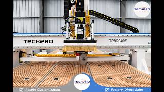 TECHPRO C Axis Cnc Router With Aggregate Head For Saw Cutting