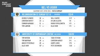 Belbroughton CC Sunday 1st XI v University of Birmingham Cricsoc Social