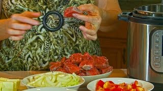 видео Тушеная говядина с овощами в мультиварке